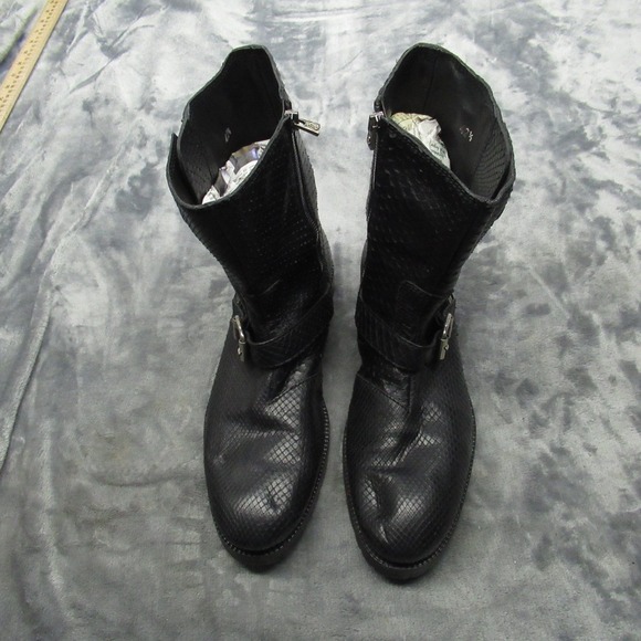 Jimmy Choo Men 9.5 Python Boots BLK Exotic Embos Leather LIGHTLY USED RARE Italy main image 14